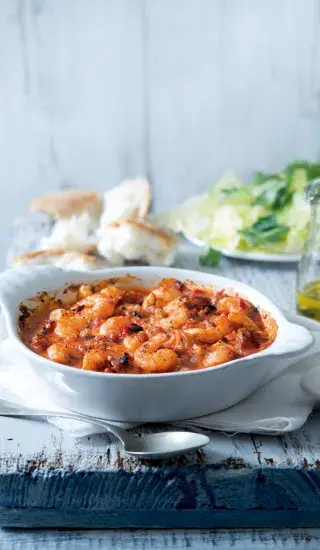 Krevety saganaki