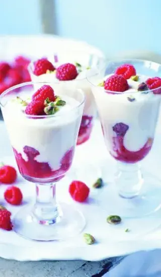 Malinovo-vanilkový pohár