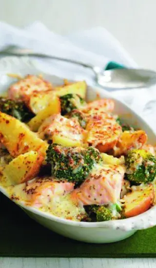 Losos s brokolicí a bramborami