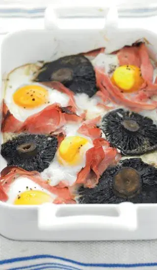 Zapečené houby s vejci