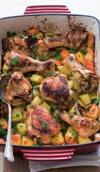 Kuře s bramborami a mrkví