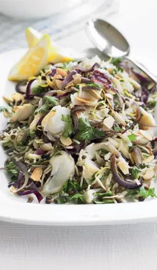 Pilaf s čočkou a dvojí rybou