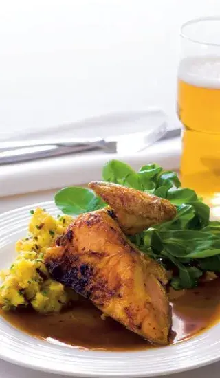 Kuře na tymiánu se šťouchyným bramborem