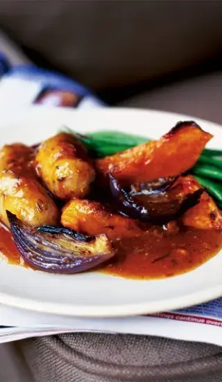 Pečené klobásky s dýní