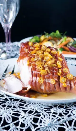 Zázvorová šunka s kumquaty