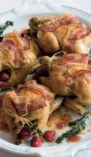 Jarní kuřátka plněná malinami