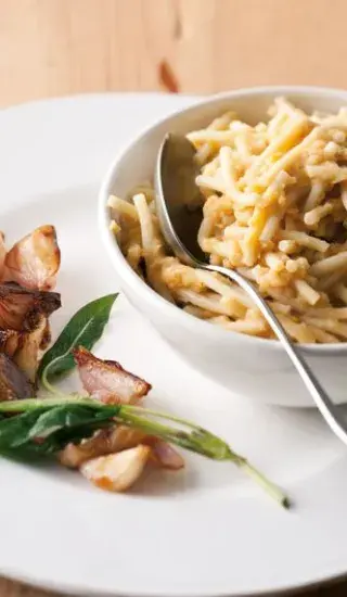 Maccheroni s čočkovým krémem