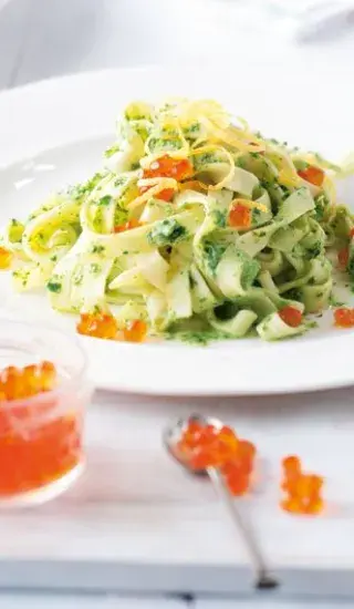 Fettuccine s kaviárem z lososa