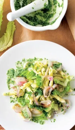 Penne ricce s bylinkovým pestem