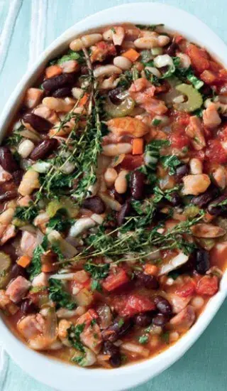 Pečené fazole s mangoldem