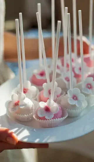 Květinové cake pops