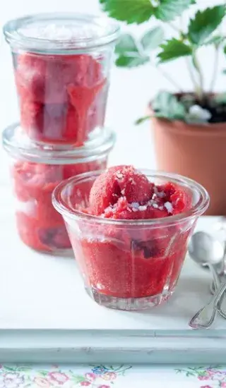 Jahodový sorbet se sektem