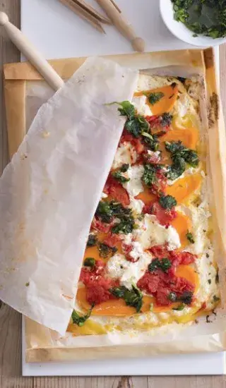 Lasagne s batáty a ricottou v obálce