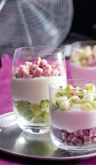 Sklenička šunka, okurka & sýr