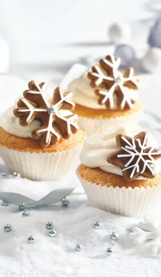 Vánoční cupcaky s medovými perníčky