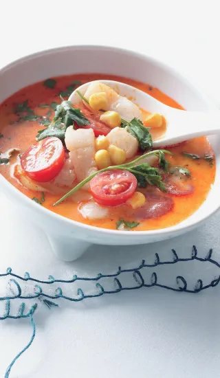 Asijská kukuřičná polévka s krevetami