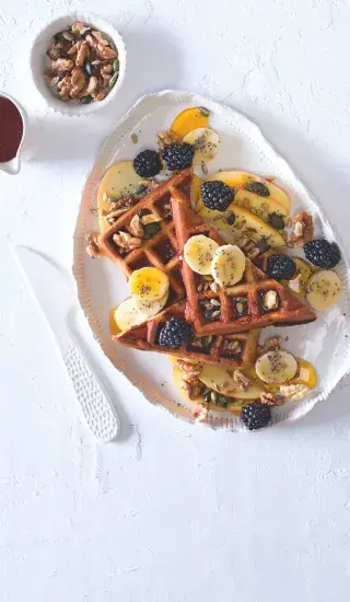 Bezlepkové banánovo-pohankové vafle