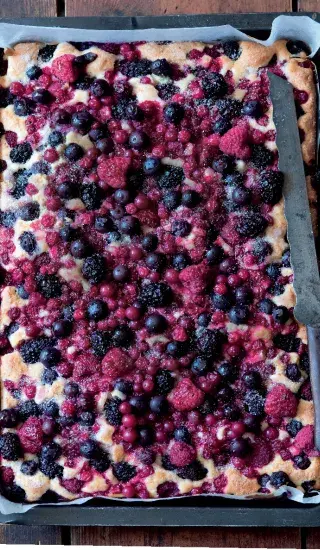 Šlehačková bublanina s lesním ovocem