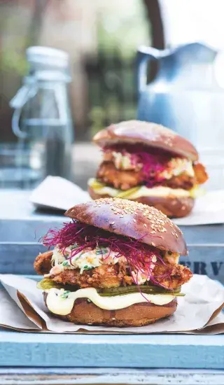 Buttermilk fried chicken burger