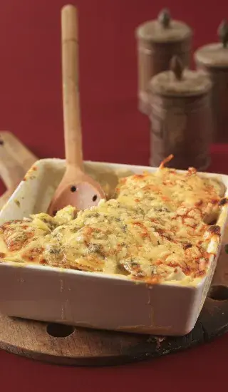 Celerovo-bramborový gratin