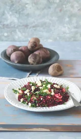 Červená pšenice s červenou řepou