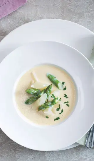 Chřestový krém se smetanou