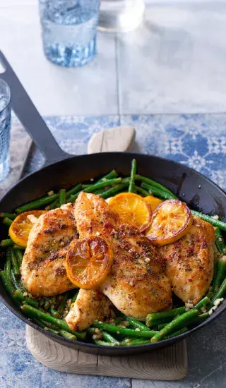 Citronové kuře s fazolkami