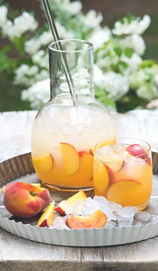 Citrusová tříšť s broskvemi