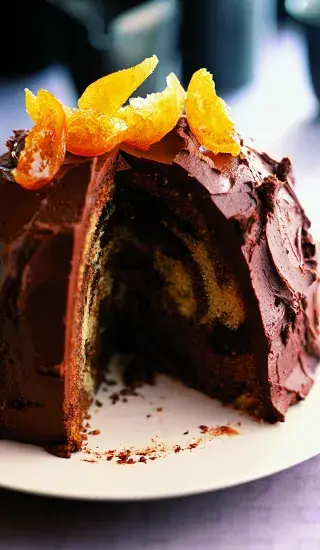 Čokoládový mramorovaný dort