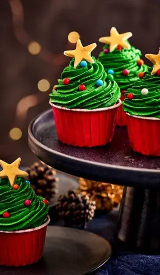 Vánoční stromkové dortíky