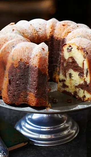 Čokoládovo-mandlová mramorovaná bábovka