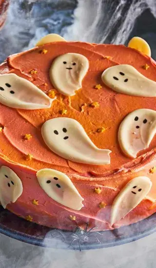 Kořeněný dýňový halloweenský dort