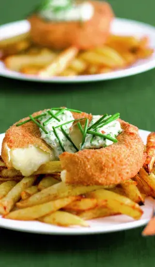 Smažený hermelín s česnekem