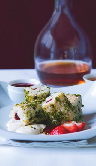 Sladká rýže a zabaglione ze švestkového vína