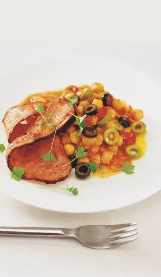 Dušená cizrna s uzeným