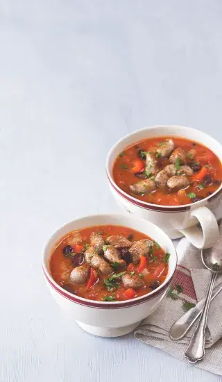 Fazolová polévka s klobáskami