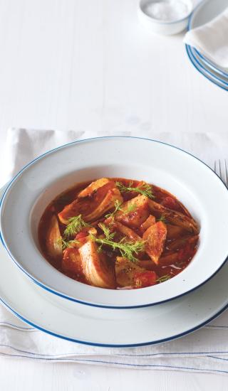  Fenyklovo-rajčatové ragú