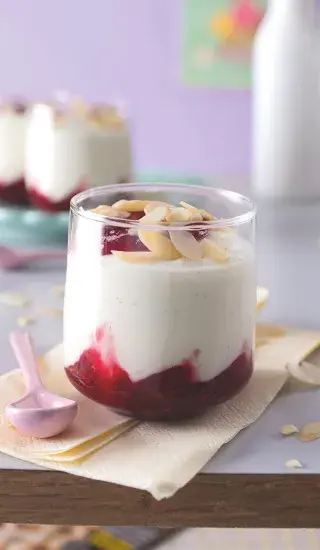 Krupicové flameri s tvarohem do skla