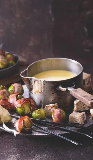 Fondue s růžičkovou kapustou