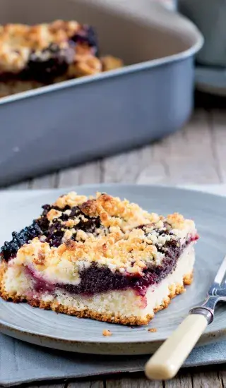 Tvarohovo-makový koláč (Kleckselkuchen)