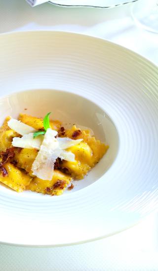 Ravioly carbonara