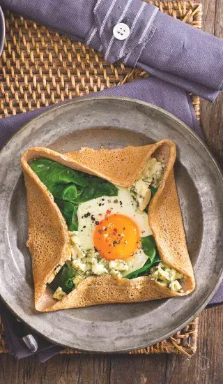 Galetky se špenátem a vejcem