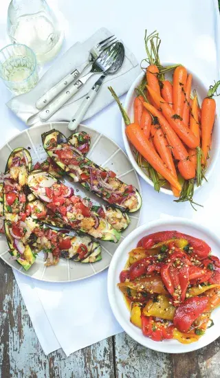 Grilované cukety se salátem panzanella