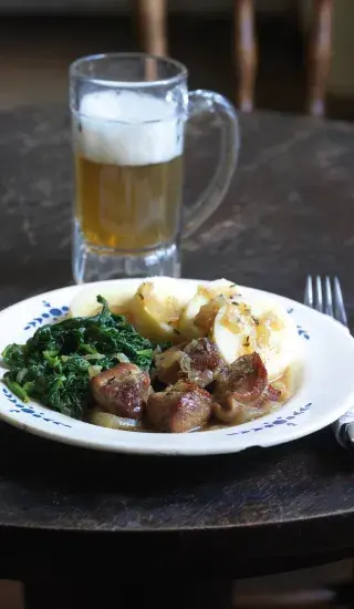 Moravský vrabec se špenátem