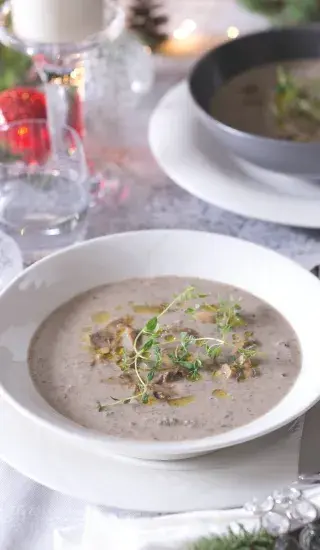 Houbová krémová polévka