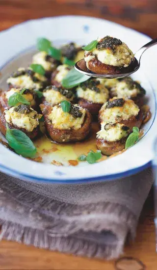 Zapečené žampiony