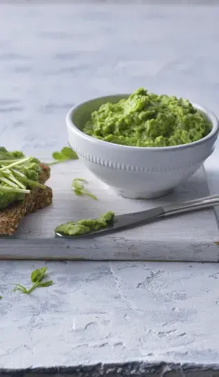 Hráškové pyré s mátou