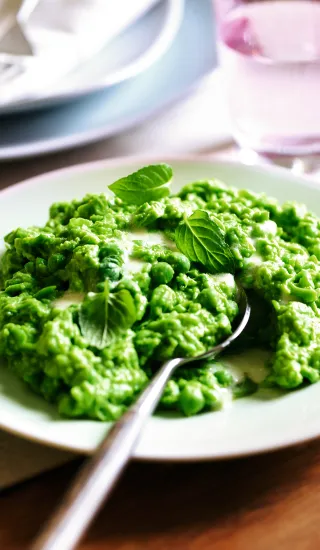 Hráškové pyré s mátou