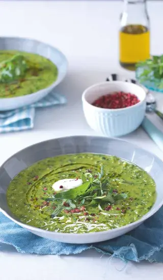 Hráškovo-rukolový krém