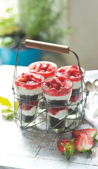 Jahodový míša do skleničky